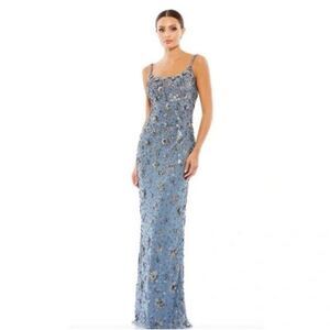 Mac Duggal Blue Embellished Gown